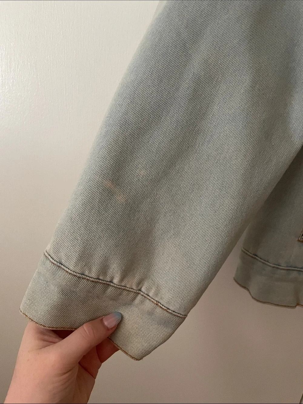 Light Blue Sherpa Collar Denim Jacket for Men